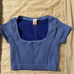 Altar'd State Blue Ribbed Crop Top